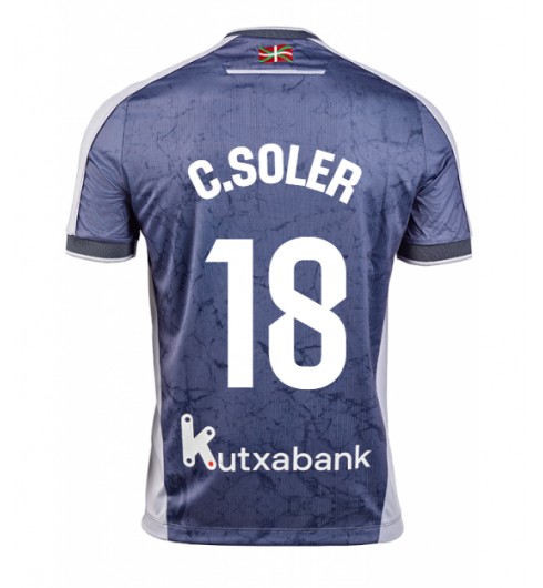 Real Sociedad Carlos Soler #18 Venkovní Dres 2025-26 Krátký Rukáv Real Sociedad Carlos Soler #18 Venkovní Dres 2025-26 Krátký Rukáv